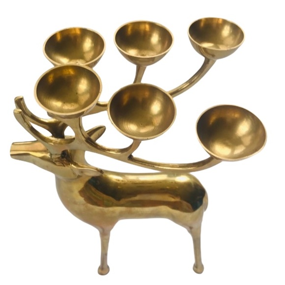 unbranded Other - 12” brass reindeer candlabra Tealight Candle holde